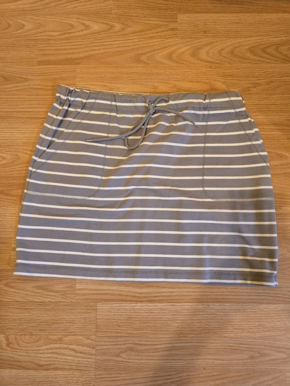 Joe Fresh Gray and White Striped Mini Skirt